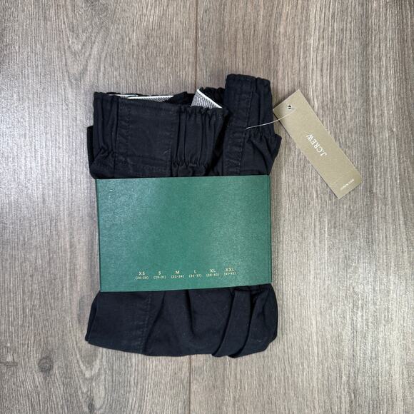 J.Crew Boxer Short Men S Black Broken-in Organic Cotton Oxford Elastic Waistband - Picture 3 of 4